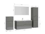 Atlas Ensemble sous vasque avec miroir et colonnes 4