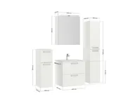 Atlas Ensemble sous vasque avec miroir et colonnes 2