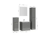 Atlas Ensemble sous vasque avec miroir et colonnes 2