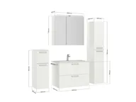 Atlas Ensemble sous vasque avec miroir et colonnes 2