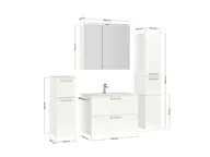 Atlas Ensemble sous vasque avec miroir et colonnes 2