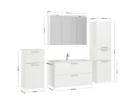 Atlas Ensemble sous vasque avec miroir et colonnes 2