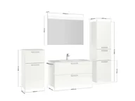 Atlas Ensemble sous vasque avec miroir et colonnes 2