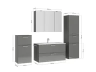 Atlas Ensemble sous vasque avec miroir et colonnes 2