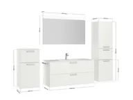 Atlas Ensemble sous vasque avec miroir et colonnes 2