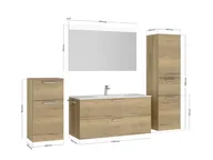 Atlas Ensemble sous vasque avec miroir et colonnes 2