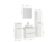 Atlas Ensemble sous vasque avec miroir et colonnes 4