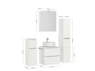 Atlas Ensemble sous vasque avec miroir et colonnes 4