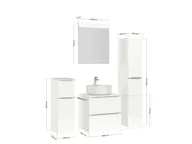 Atlas Ensemble sous vasque avec miroir et colonnes 4