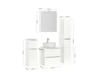 Atlas Ensemble sous vasque avec miroir et colonnes 4