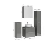 Atlas Ensemble sous vasque avec miroir et colonnes 4