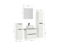 Atlas Ensemble sous vasque avec miroir et colonnes 4