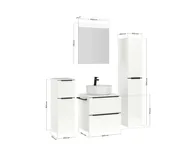 Atlas Ensemble sous vasque avec miroir et colonnes 4