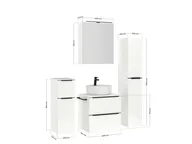 Atlas Ensemble sous vasque avec miroir et colonnes 4