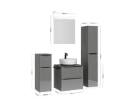 Atlas Ensemble sous vasque avec miroir et colonnes 4