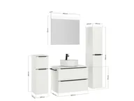 Atlas Ensemble sous vasque avec miroir et colonnes 4