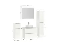 Atlas Ensemble sous vasque avec miroir et colonnes 3