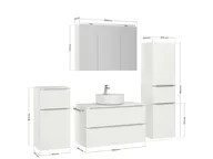 Atlas Ensemble sous vasque avec miroir et colonnes 4