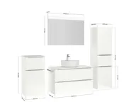 Atlas Ensemble sous vasque avec miroir et colonnes 4