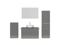 Atlas Ensemble sous vasque avec miroir et colonnes 1