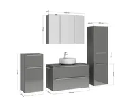 Atlas Ensemble sous vasque avec miroir et colonnes 4