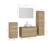 Atlas Ensemble sous vasque avec miroir et colonnes 7