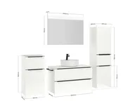 Atlas Ensemble sous vasque avec miroir et colonnes 4