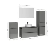 Atlas Ensemble sous vasque avec miroir et colonnes 4