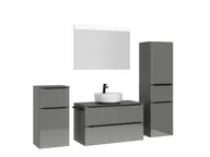 Atlas Ensemble sous vasque avec miroir et colonnes 3