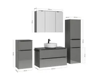 Atlas Ensemble sous vasque avec miroir et colonnes 4