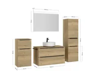 Atlas Ensemble sous vasque avec miroir et colonnes 8