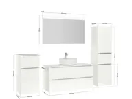 Atlas Ensemble sous vasque avec miroir et colonnes 4