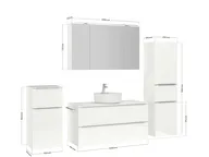 Atlas Ensemble sous vasque avec miroir et colonnes 4