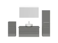 Atlas Ensemble sous vasque avec miroir et colonnes 1