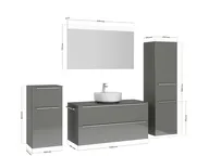 Atlas Ensemble sous vasque avec miroir et colonnes 4