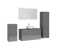 Atlas Ensemble sous vasque avec miroir et colonnes 3