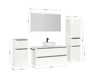 Atlas Ensemble sous vasque avec miroir et colonnes 4