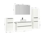 Atlas Ensemble sous vasque avec miroir et colonnes 4