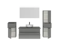 Atlas Ensemble sous vasque avec miroir et colonnes 2