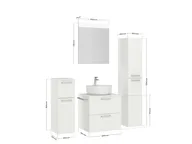 Atlas Ensemble sous vasque avec miroir et colonnes 4