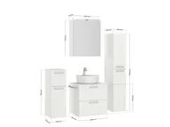 Atlas Ensemble sous vasque avec miroir et colonnes 4