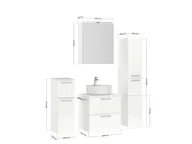 Atlas Ensemble sous vasque avec miroir et colonnes 4