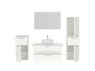 Atlas Ensemble sous vasque avec miroir et colonnes 2