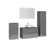 Atlas Ensemble sous vasque avec miroir et colonnes 3