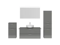 Atlas Ensemble sous vasque avec miroir et colonnes 1