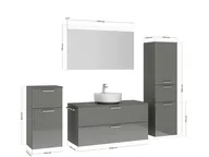 Atlas Ensemble sous vasque avec miroir et colonnes 4