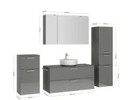 Atlas Ensemble sous vasque avec miroir et colonnes 4