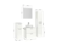 Atlas Ensemble sous vasque avec miroir et colonnes 2