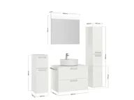 Atlas Ensemble sous vasque avec miroir et colonnes 2