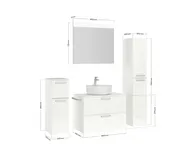 Atlas Ensemble sous vasque avec miroir et colonnes 2